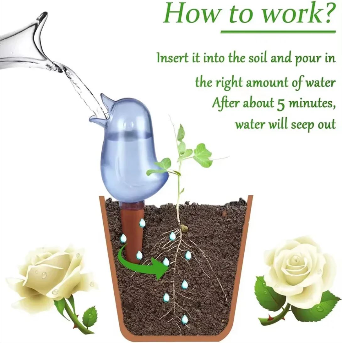 Blue Bird Self-Watering Ceramic and plastic spike